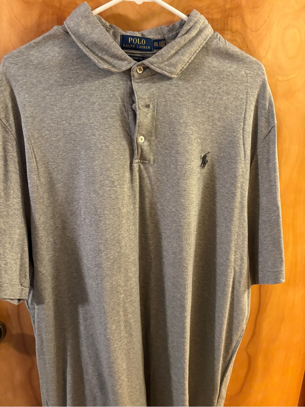 Ralph Lauren Heather Gray Polo Shirt with Embroidered Logo